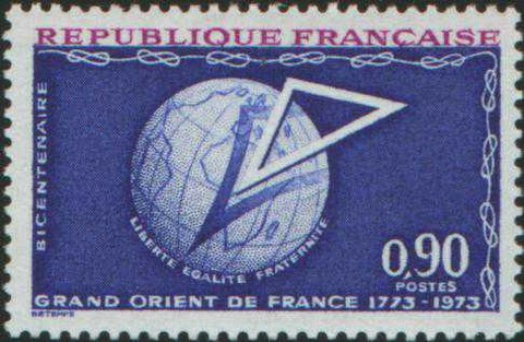 Timbre maçonnique Grand orient de France 1973