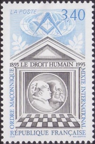 Timbre maçonnique Droit Humain 1993